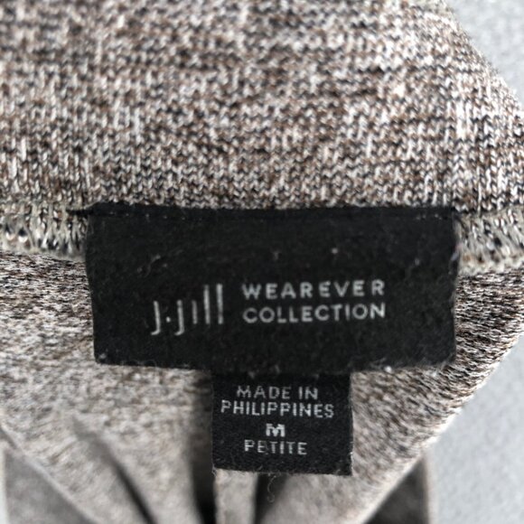 J Jill Pants Womens Medium Petite Gray Wearever Marled Crop Pull On Cuffed Ankle - Picture 6 of 13